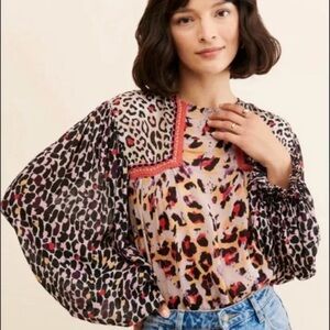 NWT Anthropologie Leopard Print Women's Top